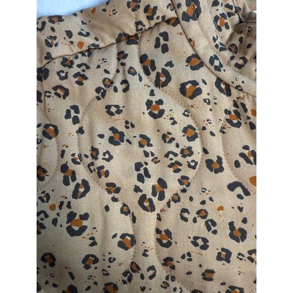 Saltwater Luxe Quilted Leopard Print Jacket Size MEDIUM Brown - Picture 8 of 14